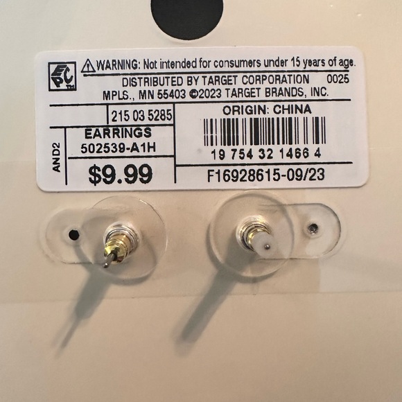 NWT A New Day Beaded Linear Earrings & Stone Beaded Necklace Set, Brown & Gold - Picture 5 of 7